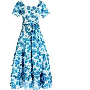 J.Crew Point Sur smocked prairie midi dress